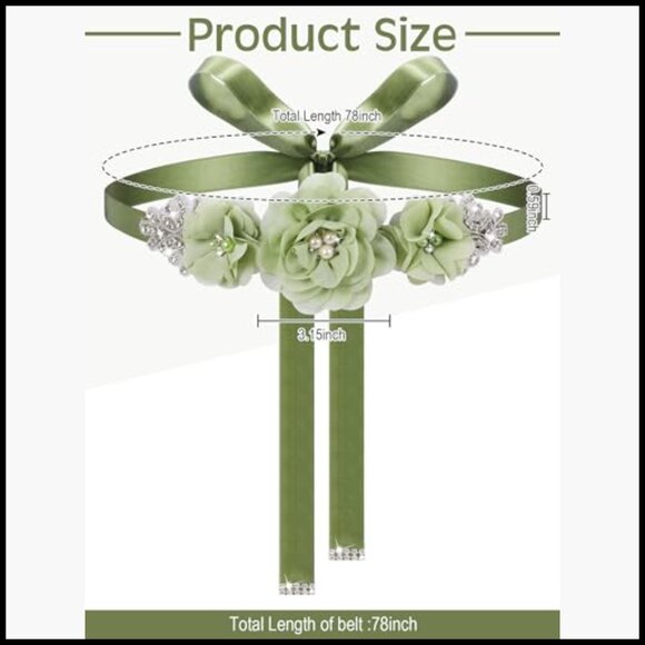 Wedding Bridal Belt Sash with Flower Rhinestone Pearl for Bride main image 5
